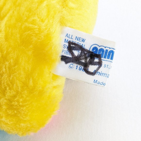 1984 Animal Toy Yellow Duck Plush Stuffed Animal 7" Rainbow Feet Orange Beak - Picture 7 of 9